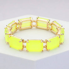 Multi Emerald Cut Stone Stretch Evening Bracelet