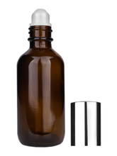 Boston Round Amber Bottle-60ml: Matte Silver