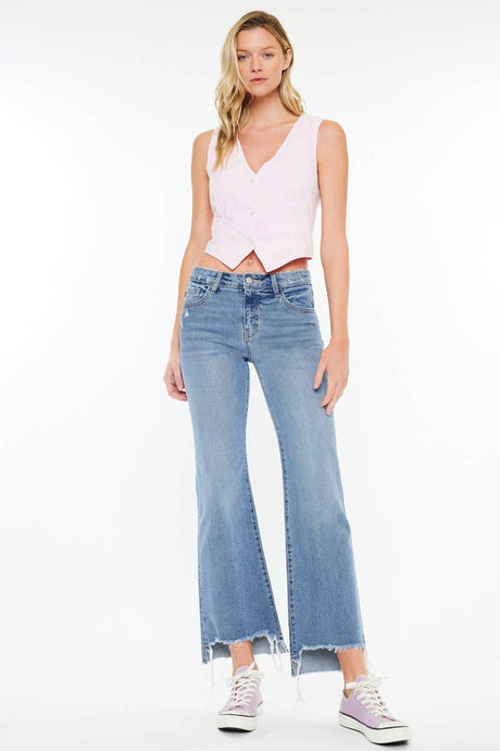 Medium Sunrise High Rise Wide Flare Kancan Jeans