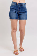 Dark High Waisted 2 Button Mid Length Judy Blue Dad Shorts