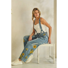 Denim Sunflower Embroidery Oli+Hali Overalls