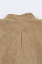 Khaki Military Button Stand Collar Jacket