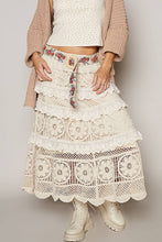 Cream Ruby Floral pattern print square buckle POL belt: