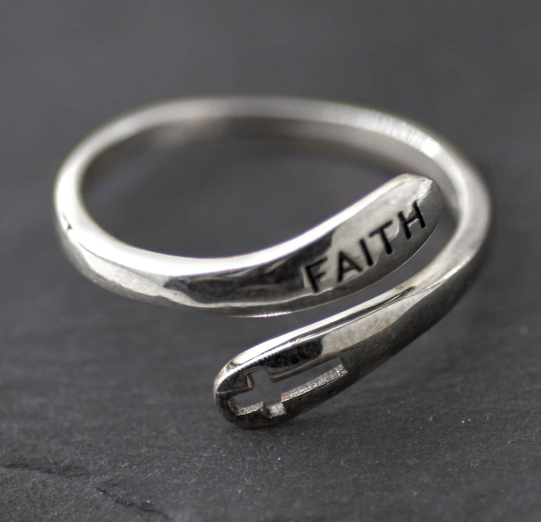 Faith/Cross Adjustable Ring - Eden Merry Ring