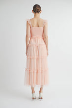 Pink Romantic Tiered Tulle Smocked Maxi Dress