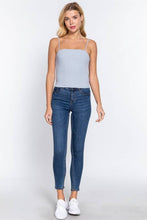 Celadon Green Straight Neck Two Ply Rib Knit Cami Top