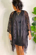 Black Elegant Lace Fringed Kimono