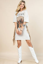 Beige Gaia Western Wild Soul Print T Shirt Dress