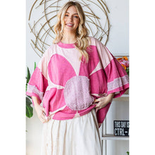 Pink Washed Daisy Patchwork Oversized Oli+Hali Top