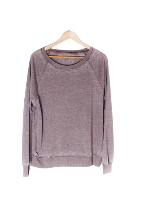Light Grey Long Sleeve Rib Cuff & Hem Sweatshirt  