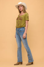 Light Sand Wash Bootcut Stretchy Bling Jeans