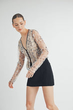 Cream Sheer Embroidered Mesh Peplum Top with Polka Dot Detail