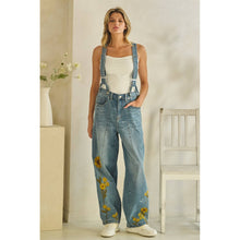 Denim Sunflower Embroidery Oli+Hali Overalls