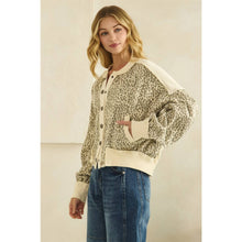 Cream Washed Leopard Bomber Oli+Hali Jacket