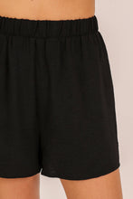 Black Summer Elastic Waist Airflow Shorts