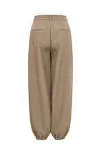 Khaki Woven Stripe Balloon Pants