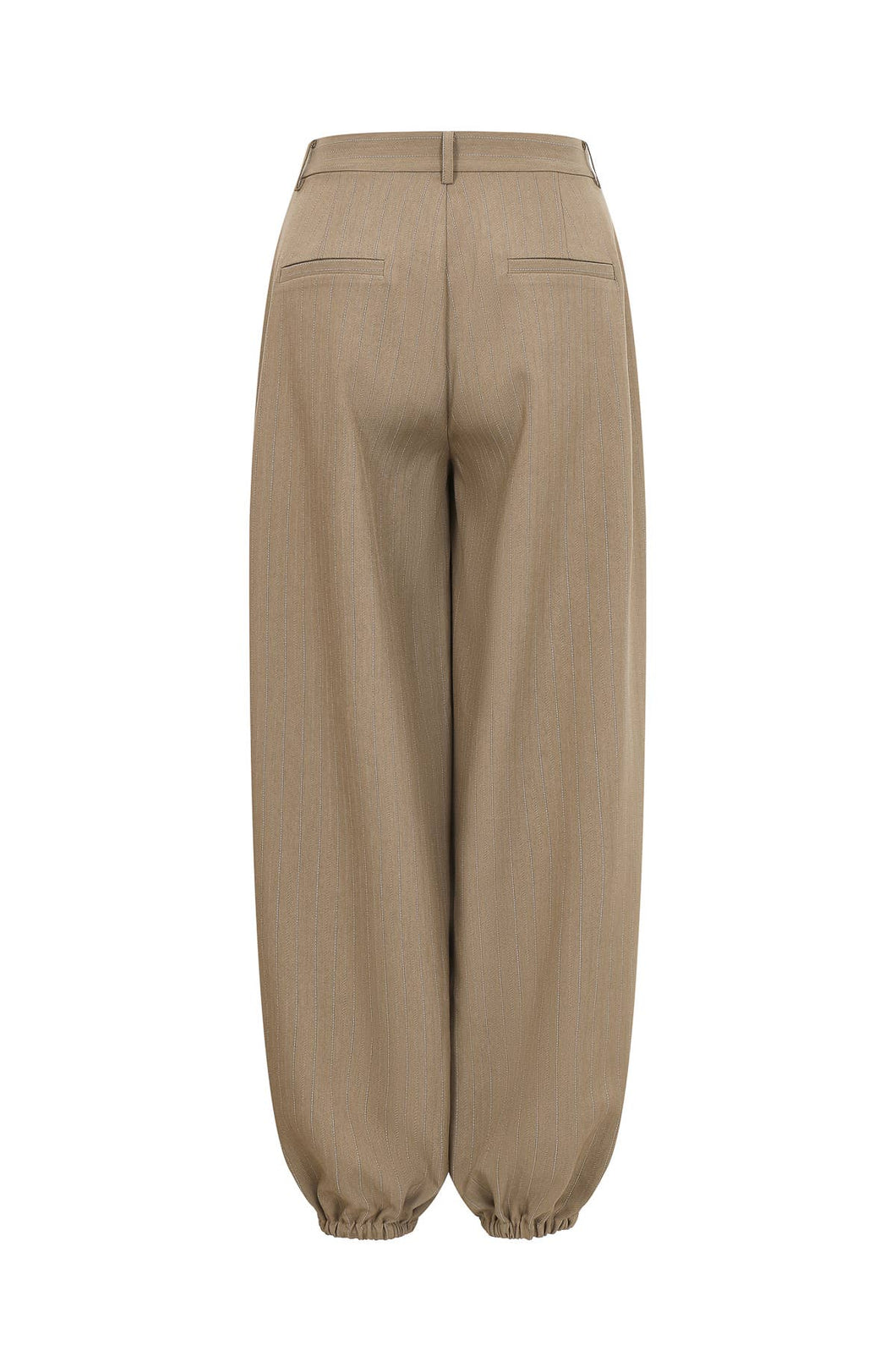 Khaki Woven Stripe Balloon Pants