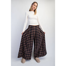 Midnight Checker Low Waisted Plaid Wide Leg Pants
