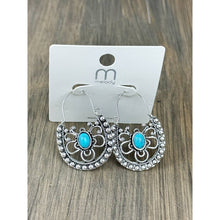 Silver Western Style Turquoise Detail Earrings