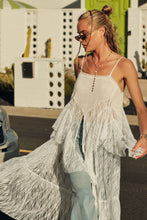 Cream Ruffled Lace Flyaway Maxi Cami Top