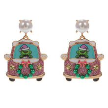 Red Green Monster Holiday Car Dangle Earrings