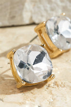 Gold Crystal Acrylic Stud Earrings
