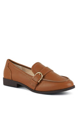 Tan Sheboss Buckle Detail Loafers