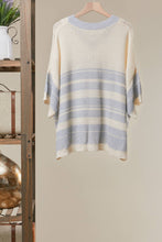 Ivory Cloud Harbor Stripe Crochet Mello Pullover