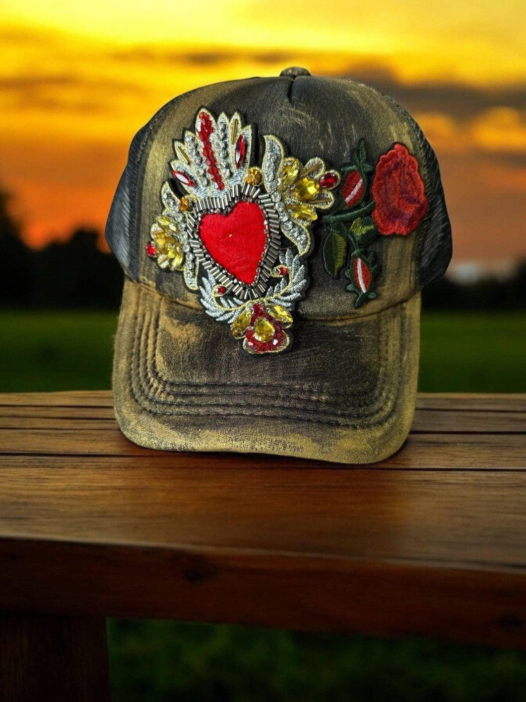 Flaming Heart Trucker Hat
