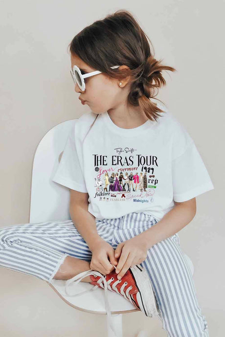 White Taylor Swift Autograph Kids Graphic Tee