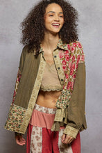 Raspberry Multi Long sleeve double gauze patchwork shirred ruffle POL shirts