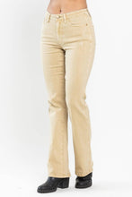 Khaki Mid Rise Garment Dyed Slim Boot Judy Blue Jeans
