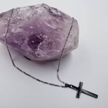Stainless Steel Black Cross Necklace - Religious