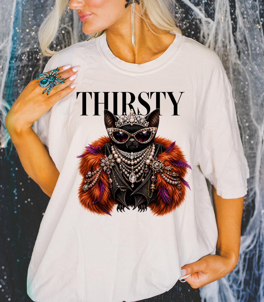 Natural Thirsty Bat Tee