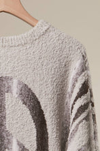 Ivory Boho Peace Sign Pullover Kint Sweater