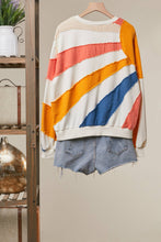 Ivory Mixed Fabric Sun Patchwork Sweatshirt