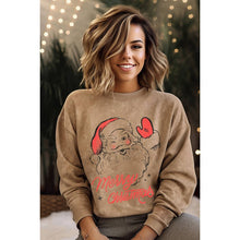 Mineral Taupe Merry Santa Graphic Sweatshirts