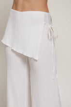 Ivory Tied Overwrap Front Texture Knit Long Pants