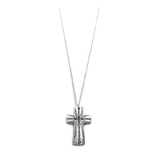 John 3:16 Bible Reversible Cross Pendant 30" Necklace: Silver Heart