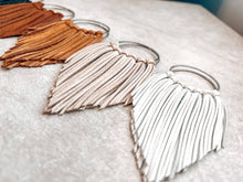 White Fringed in Faith Cascade Fringe Hoops Earrings