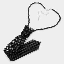 Red White Pearl Neck Tie Necklace