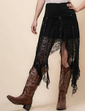 Black Floral Lace Inregular Hem Skirt
