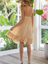 Honey Floral Adjustable Spaghetti Straps V Neck Mini Dress