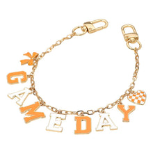 Blue Gold White Football GAME DAY Heart Charm