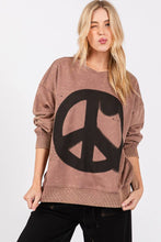 Coco Brown Washed Peace Resto Sweatshirt
