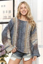 Navy Multi Boat Neck Multi Stripe Sweater
