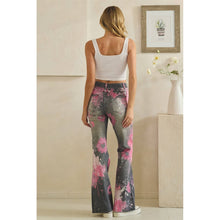 Black Pink Paint Spattered Flare Oli+Hali Jeans
