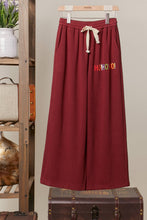 Burgundy Christmas Pants with Lettering