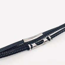 Stainless Steel Cross Leather Triple Layer Bracelet