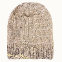 Taupe Sequin Lurex Slouchy Beanie